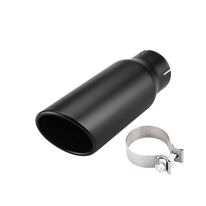 LCGP 3" Inlet Exhaust Black Tip,3" x 4" x 12" Long Clamp on Exhaust Tailpipe Tip for Truck - Image 1